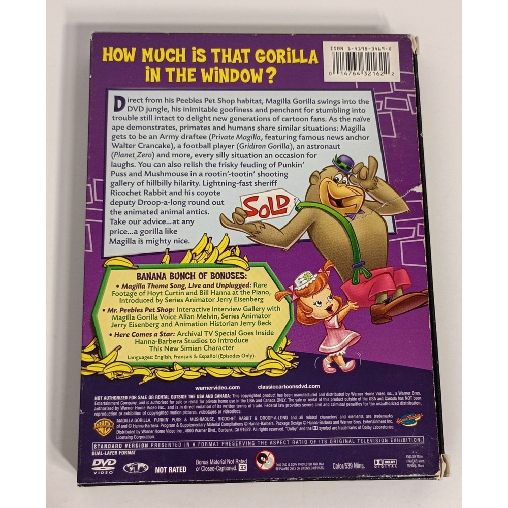 Magilla Gorilla: The Complete Series 23 Episodes (DVD, 2006, 4-Disc Set) - Picture 2 of 8